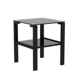 Glass Two Layer Tea Table, Small Round Table, Bedroom Corner Table, Living Room Side Table - Furniture Home Direct