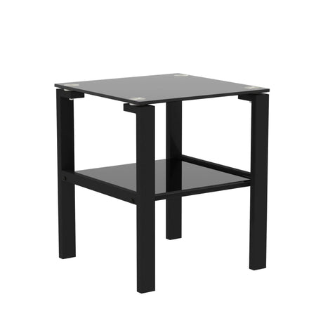 Glass Two Layer Tea Table, Small Round Table, Bedroom Corner Table, Living Room Side Table - Furniture Home Direct