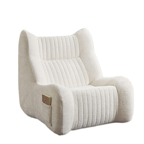 Bean Bag Chair For Adults, Lazy Floor Sofa Couch Memory Foam Bean Bag Sofas Chenille Fabric Reading Chair Comfortable Corner Lounge Sofa For Living Room - White - Furniture Home Direct