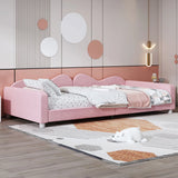 Upholstered Daybed, Sherpa Fabric Sofabed With Cloud-Shaped Backrest - Furniture Home Direct