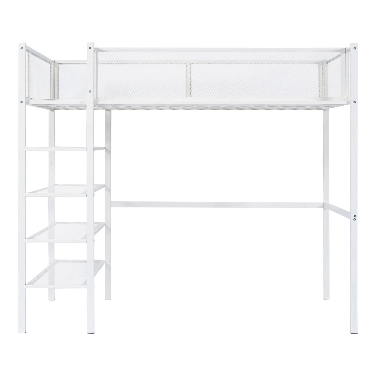 Loft Bed With 4 Tier Shelves And Storage - Furniture Home Direct