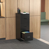 Modern Drawer Metal Vertical File Cabinet With Lock And Card Slot For Office - Furniture Home Direct