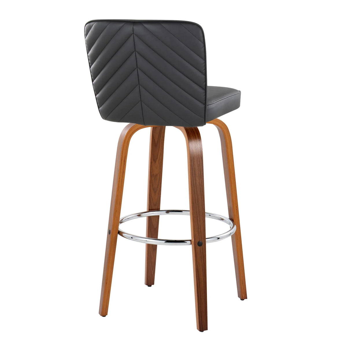 Henry - Contemporary Fixed Height Barstool With Swivel With Round Footrest (Set of 2) - Furniture Home Direct