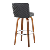 Henry - Contemporary Fixed Height Barstool With Swivel With Round Footrest (Set of 2) - Furniture Home Direct