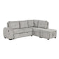 Pull-Out L-Shaped Sectional Sofa With Movable Ottoman And Stool, Large Storage Space, A Cup Holder, And 2 USB Ports For Living Room - Furniture Home Direct