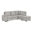 Pull-Out L-Shaped Sectional Sofa With Movable Ottoman And Stool, Large Storage Space, A Cup Holder, And 2 USB Ports For Living Room - Furniture Home Direct
