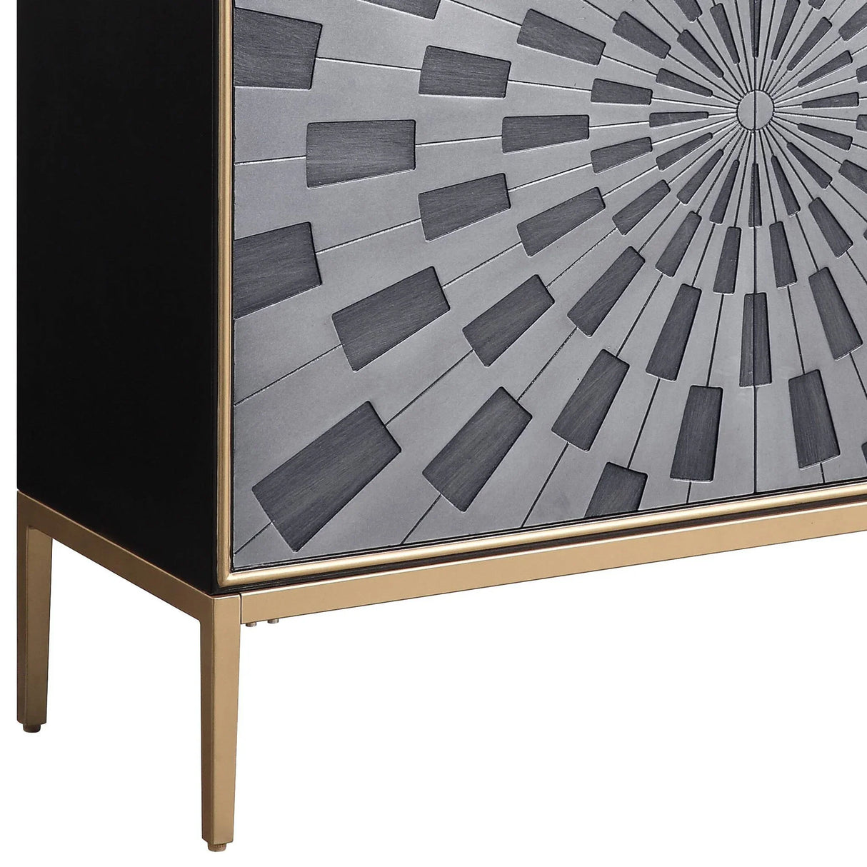 Quilla - Brass Console Cabinet - Black / Gery - Furniture Home Direct