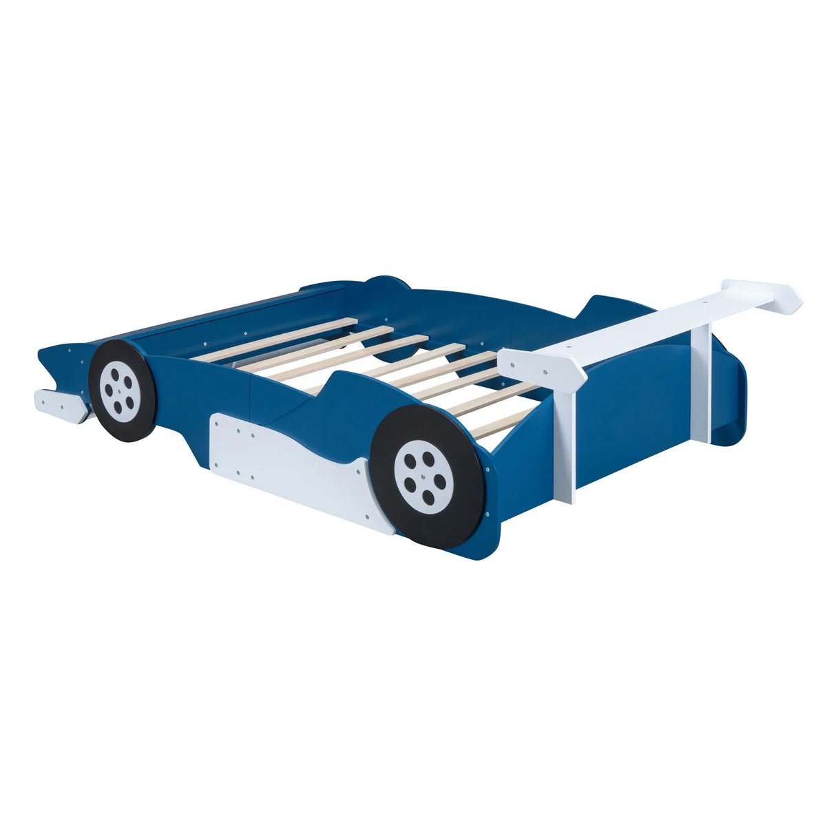 Race Car-Shaped Platform Bed With Wheels - Furniture Home Direct