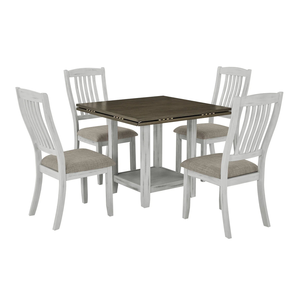 5 Piece DIning Set with Foldable Table - Furniture Home Direct