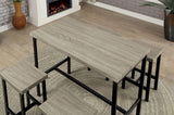 Counter Height Dining Set Four Stools Two Tone Black Beige - Furniture Home Direct