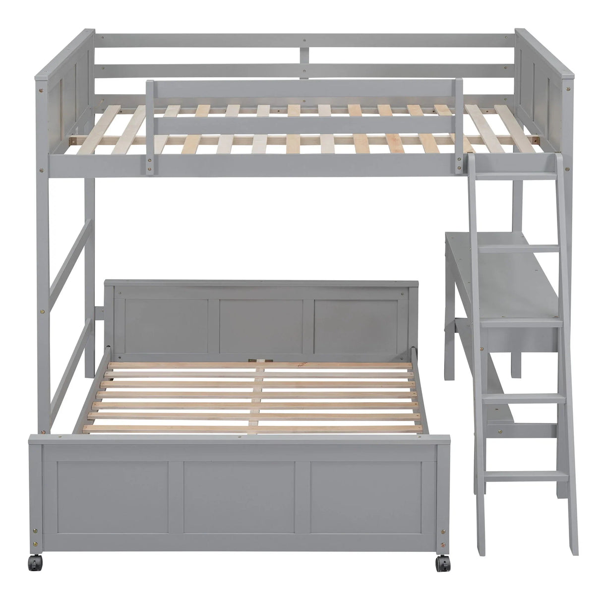 Full Over Full Bunk Bed With Desk - Furniture Home Direct