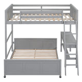 Full Over Full Bunk Bed With Desk - Furniture Home Direct