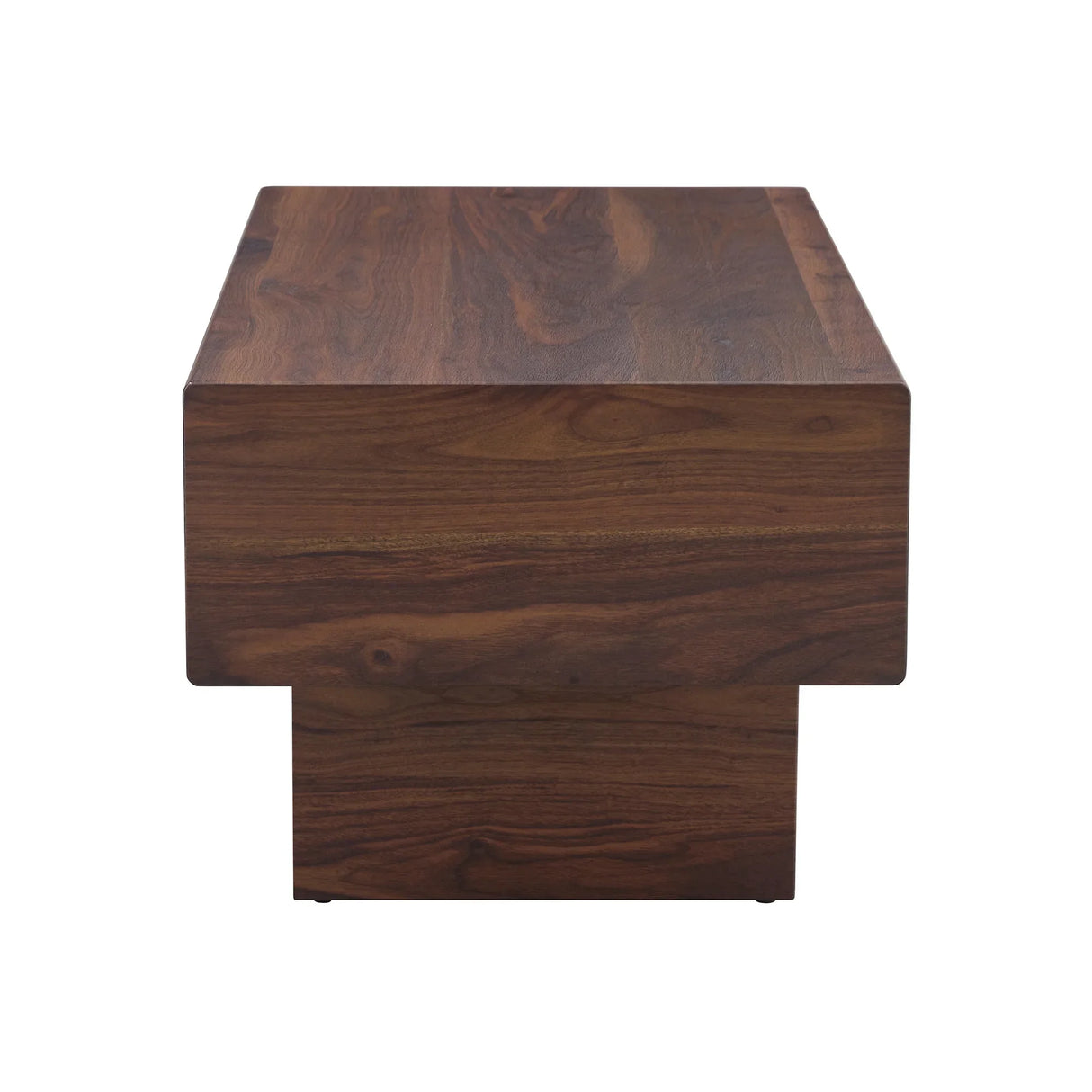 Coffee Table Solid Wood Long Rectangular Dark Walnut - Furniture Home Direct