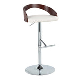 Grotto - Contemporary Adjustable Height Barstool With Swivel With Straight T Footrest (Set of 2) - Furniture Home Direct