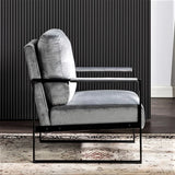 Classic Mid Century Modern Accent Chair With Durable Square Metal Frame, Armchair - Furniture Home Direct