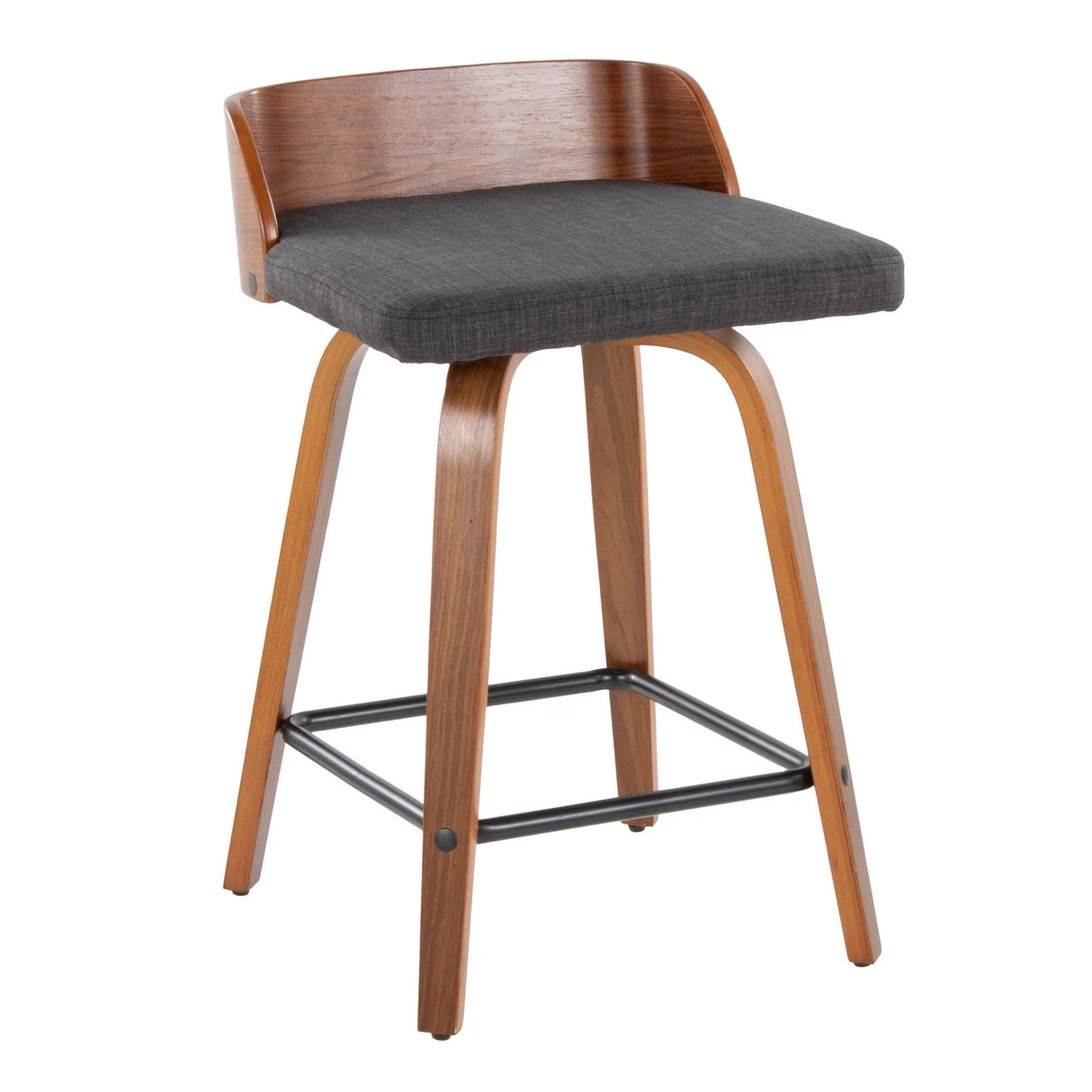 Maya - Mid Century Modern Fixed Height Counter StoolSwivel And Square Footrest (Set of 2) - Furniture Home Direct