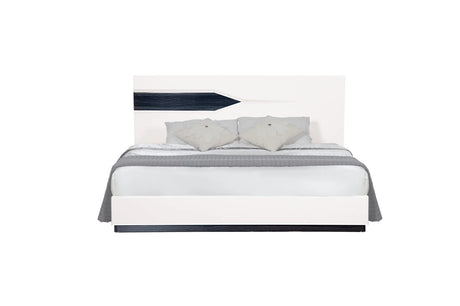 King Bedroom Set Bed Dresser Mirror Chest Nightstand White - Furniture Home Direct