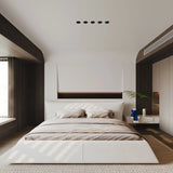 Upholstered Platform Bed With Special Shaped Velvet Headboard - Furniture Home Direct