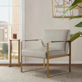 Jayco - Accent Chair With Metal Arms - Beige - Furniture Home Direct