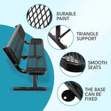 Outdoor Steel Bench With Backrest - Furniture Home Direct