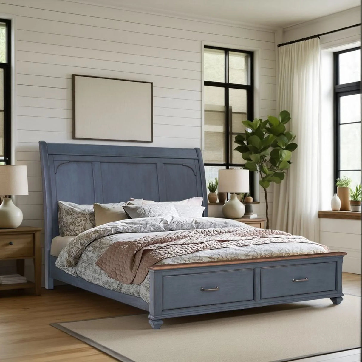 Americana - Sleigh Bed - Furniture Home Direct