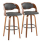 Pino - Mid Century Modern Fixed Height Barstool With Swivel & Round Footrest (Set of 2) - Furniture Home Direct