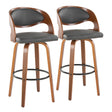 Pino - Mid Century Modern Fixed Height Barstool With Swivel & Round Footrest (Set of 2) - Furniture Home Direct