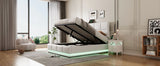 Platform Bed Tufted Upholstered Hydraulic Storage White - Furniture Home Direct
