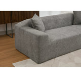 2 Piece Boucle Cloud Living Room Set with 2 Trays - Dark Gray - Furniture Home Direct