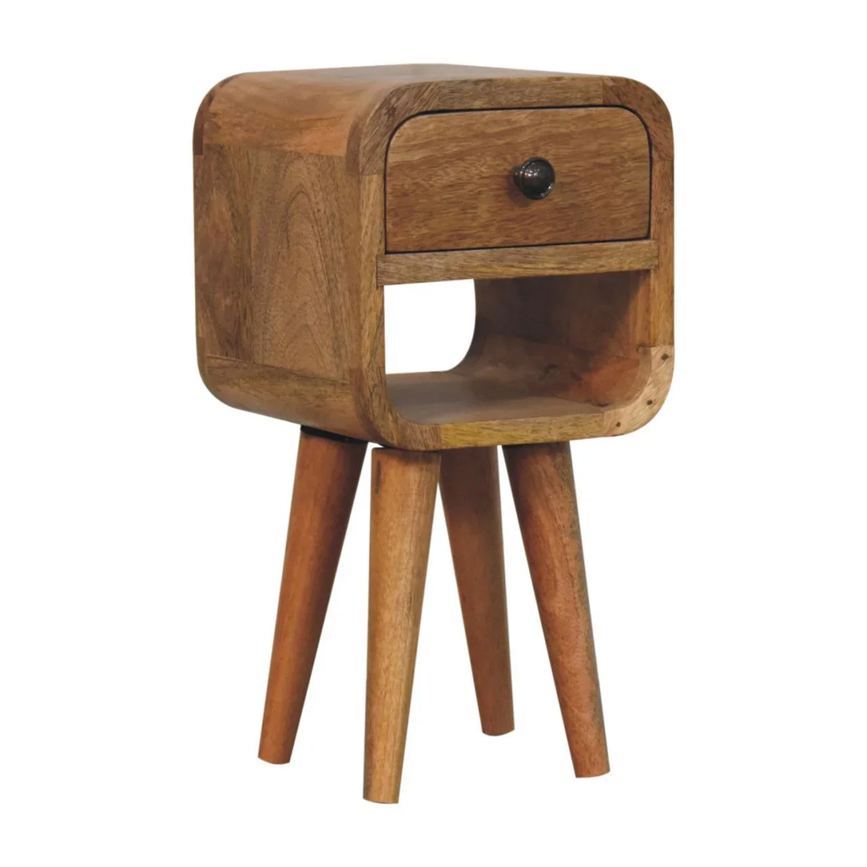 Mini California Curved Nightstand Wth Lower Slot - Furniture Home Direct