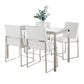 Fuji - High Back Contemporary Dining Set, Glass 5 Piece - Furniture Home Direct