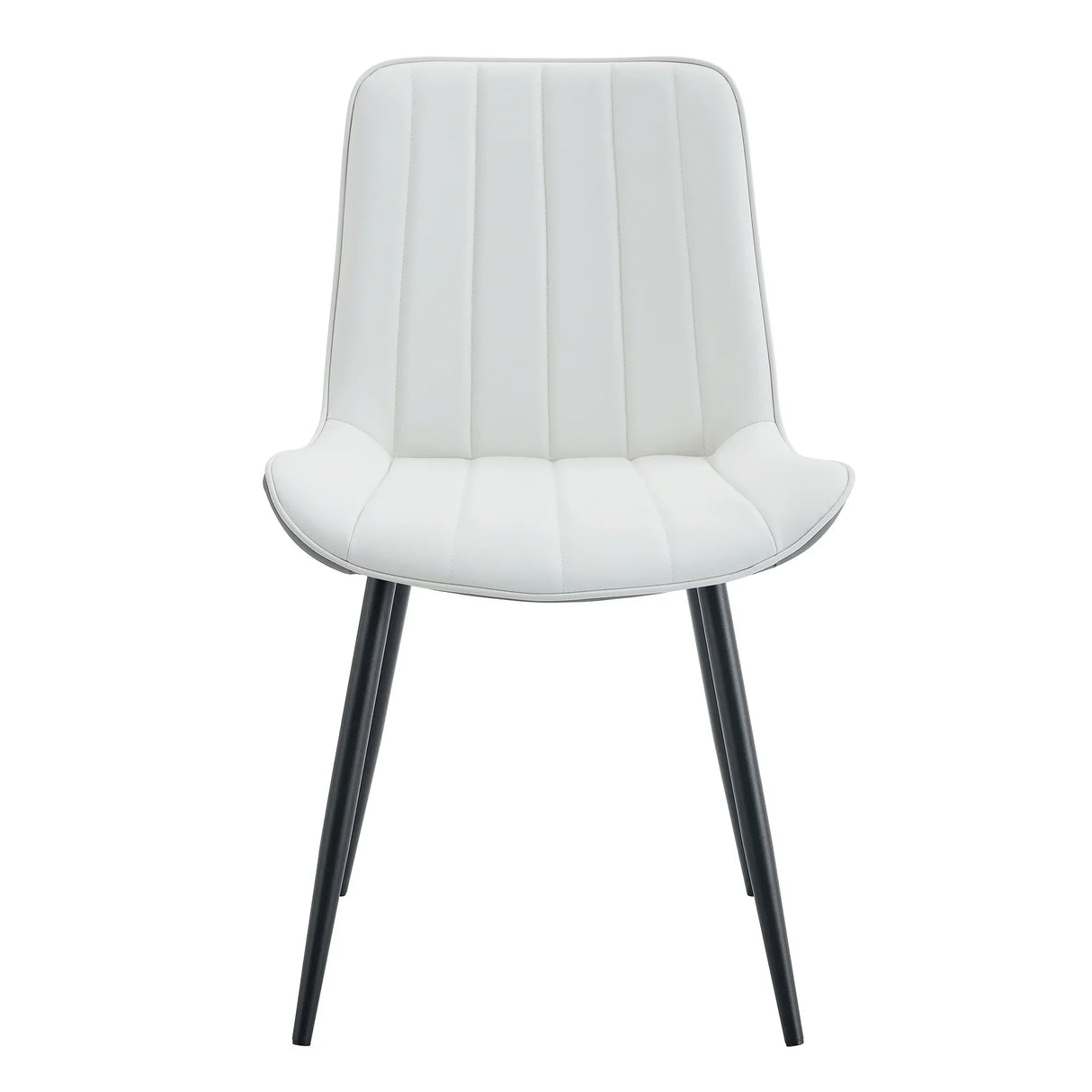 Dining Chairs Four Upholstered Leather Black Legs White - Furniture Home Direct