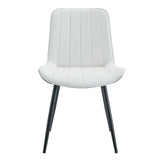 Dining Chairs Four Upholstered Leather Black Legs White - Furniture Home Direct