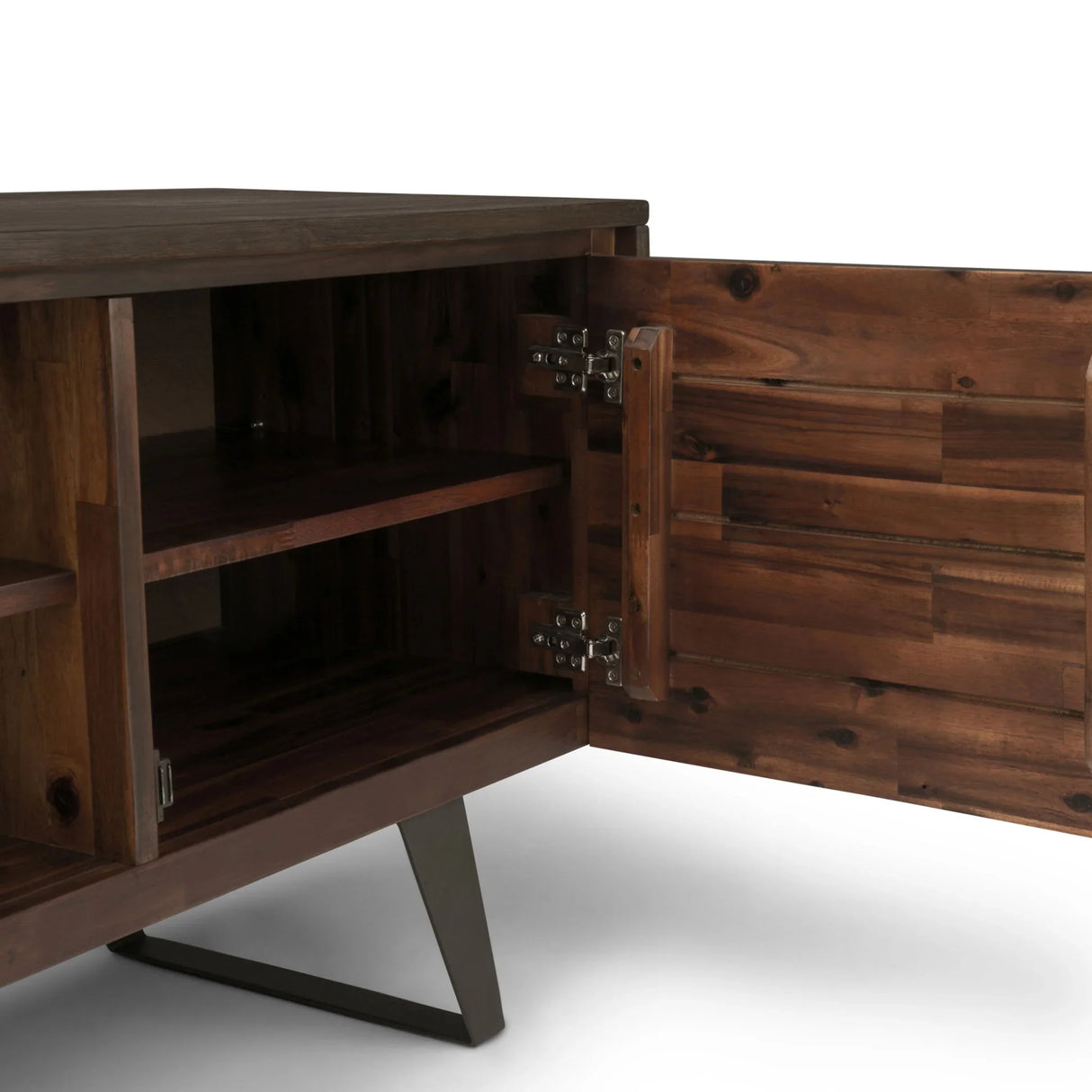Lowry - TV Media Stand - Distressed Charcoal Brown - Furniture Home Direct