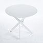 Mid-Century Dining Table For 4 - 6 People With Round MDF Table Top, Pedestal Dining Table, End Table Leisure Coffee Table, Cross Leg - Furniture Home Direct