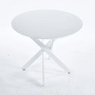 Mid-Century Dining Table For 4 - 6 People With Round MDF Table Top, Pedestal Dining Table, End Table Leisure Coffee Table, Cross Leg - Furniture Home Direct