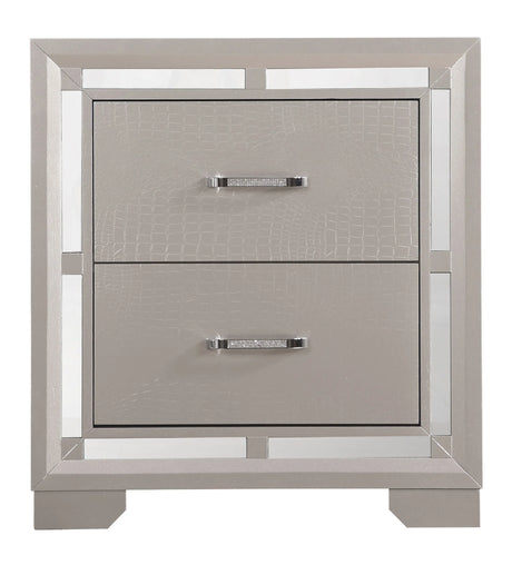 Alana - Nightstand - Silver Champagne - Furniture Home Direct