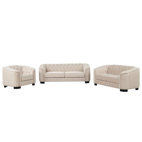Upholstered 3 Piece Sofa Set With Legs - Furniture Home Direct