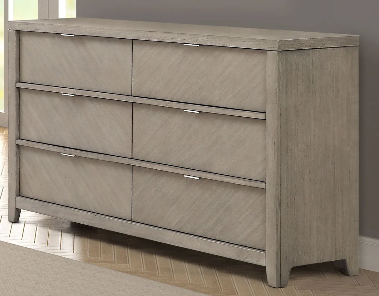 6 Drawer Dresser - Light Gray - Furniture Home Direct
