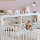 Bed With Headboard Storage Rack, 2 Under Bed Drawers, 3 Side Guardrails For Safety - Furniture Home Direct