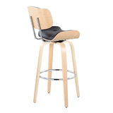 Lombardi - Mid Century Modern Fixed Height Barstool With Swivel With Round Footrest (Set of 2) - Furniture Home Direct