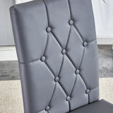 Dining Chairs Tufted Back Chrome Legs Charcoal Gray - Furniture Home Direct