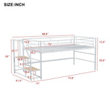 Loft Bed With Storage Stairs And Metal Frame - Furniture Home Direct