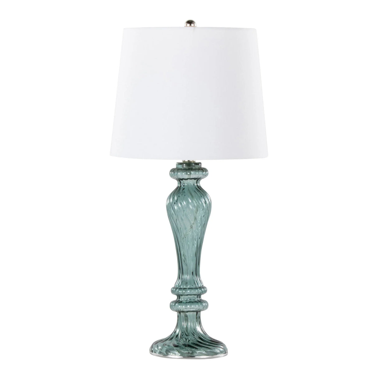 Windsor - Contemporary Table Lamp (Set of 2) - Clear Turquoise / Off White - Furniture Home Direct