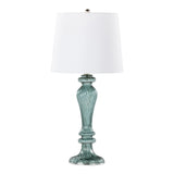 Windsor - Contemporary Table Lamp (Set of 2) - Clear Turquoise / Off White - Furniture Home Direct