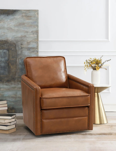 Rocha - Leather Aire Swivel Chair With Glider - Furniture Home Direct