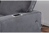 Sleeper Sectional Sofa With Chaise Corded Fabric Dark Gray - Furniture Home Direct