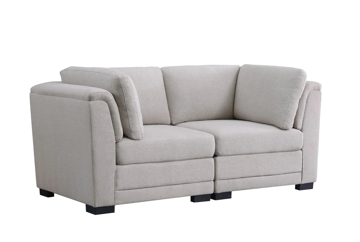 Kristin - Linen Fabric Loveseat - Light Gray - Furniture Home Direct