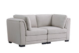 Kristin - Linen Fabric Loveseat - Light Gray - Furniture Home Direct