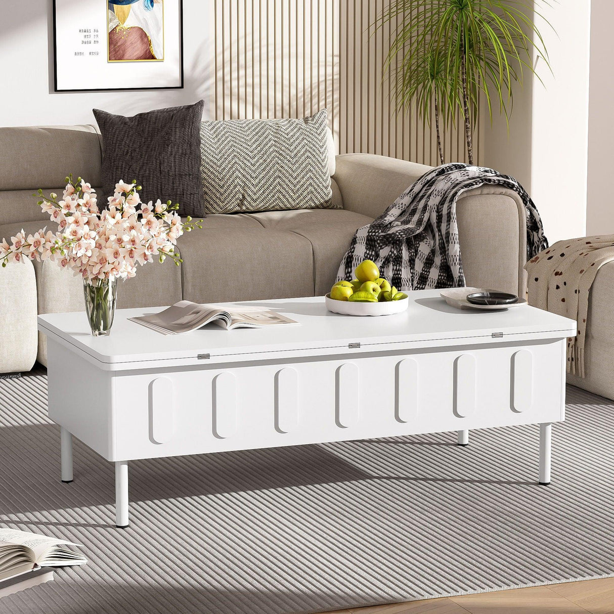 Lift Top Coffee Table With 2 Drawers With Hidden Storage Compartment For Living Room - Furniture Home Direct